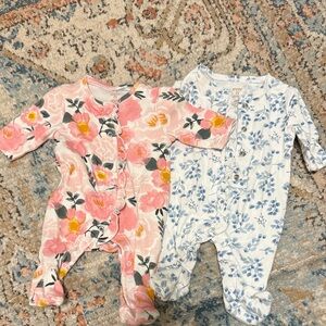 Floral and Leaf Print Kids One Pieces